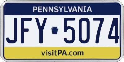 PA license plate JFY5074