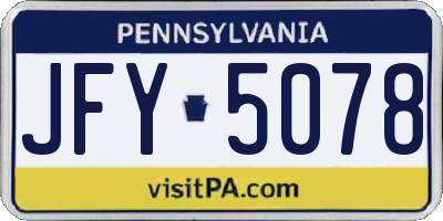 PA license plate JFY5078