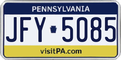 PA license plate JFY5085