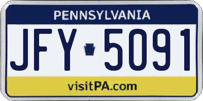 PA license plate JFY5091