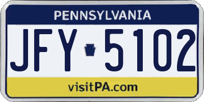 PA license plate JFY5102