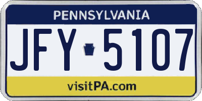 PA license plate JFY5107