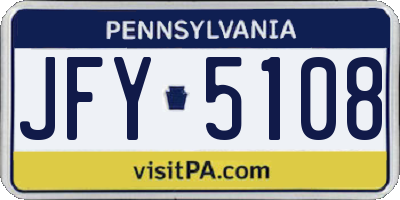 PA license plate JFY5108