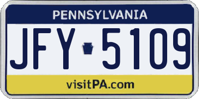 PA license plate JFY5109