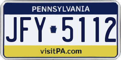 PA license plate JFY5112