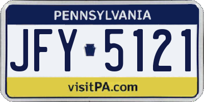 PA license plate JFY5121