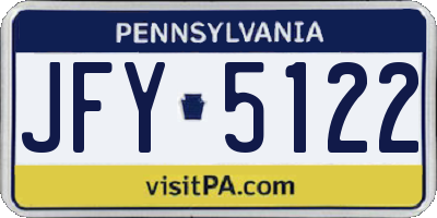 PA license plate JFY5122