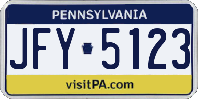 PA license plate JFY5123
