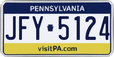 PA license plate JFY5124