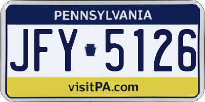 PA license plate JFY5126
