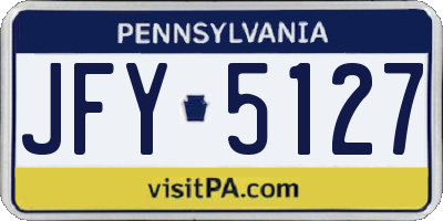 PA license plate JFY5127