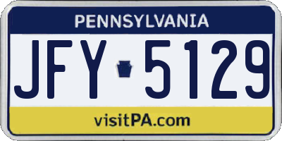 PA license plate JFY5129