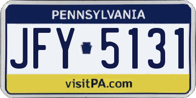PA license plate JFY5131