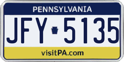 PA license plate JFY5135