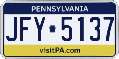 PA license plate JFY5137