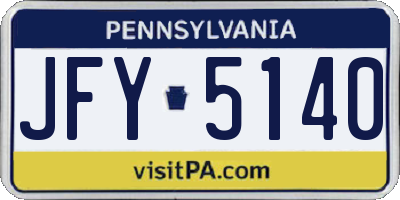 PA license plate JFY5140
