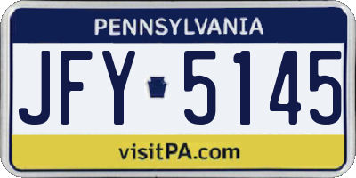 PA license plate JFY5145