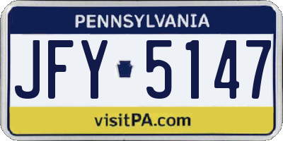 PA license plate JFY5147