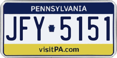 PA license plate JFY5151