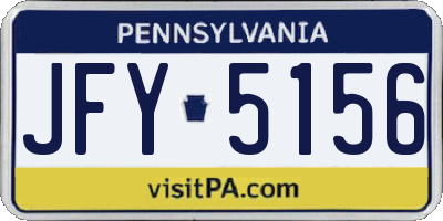 PA license plate JFY5156