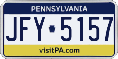 PA license plate JFY5157