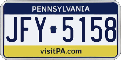 PA license plate JFY5158