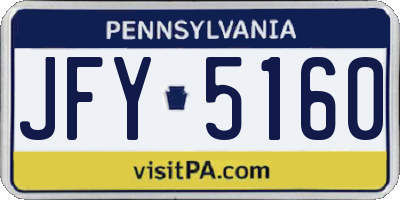 PA license plate JFY5160