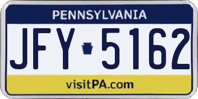 PA license plate JFY5162