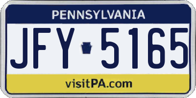 PA license plate JFY5165