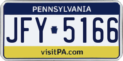 PA license plate JFY5166
