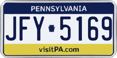 PA license plate JFY5169
