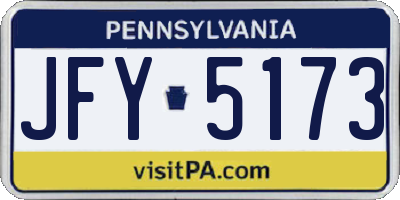 PA license plate JFY5173