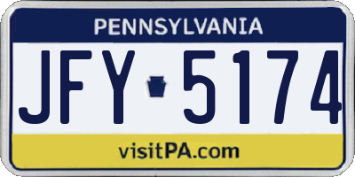 PA license plate JFY5174
