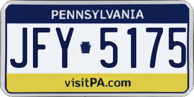 PA license plate JFY5175