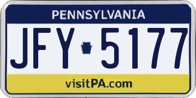 PA license plate JFY5177