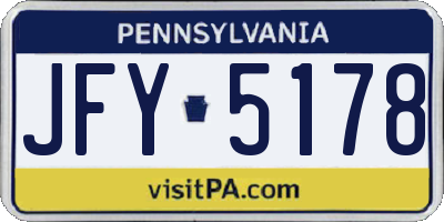 PA license plate JFY5178