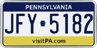 PA license plate JFY5182