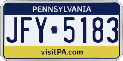 PA license plate JFY5183