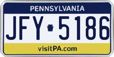 PA license plate JFY5186