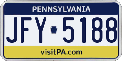 PA license plate JFY5188