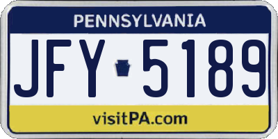 PA license plate JFY5189