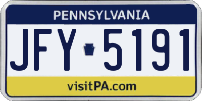 PA license plate JFY5191