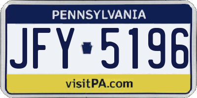 PA license plate JFY5196