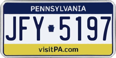 PA license plate JFY5197