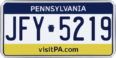 PA license plate JFY5219