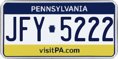 PA license plate JFY5222