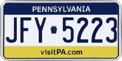 PA license plate JFY5223