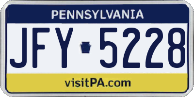 PA license plate JFY5228