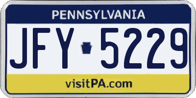 PA license plate JFY5229