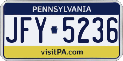 PA license plate JFY5236